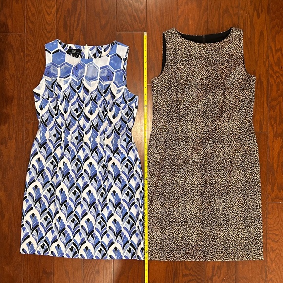 Lot of 2 tank shift dresses geometric and animal print AGB professional office - Picture 2 of 7